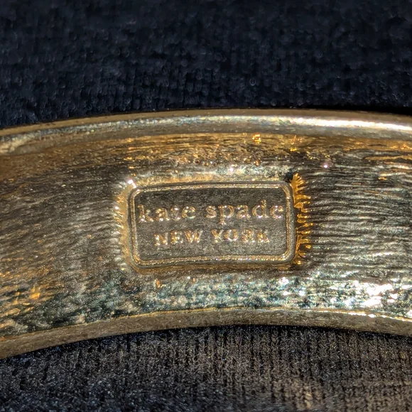 Kate Spade Cape Cod Mariner Blue Bangle Bracelet Gold Tone 8' - Picture 2 of 5